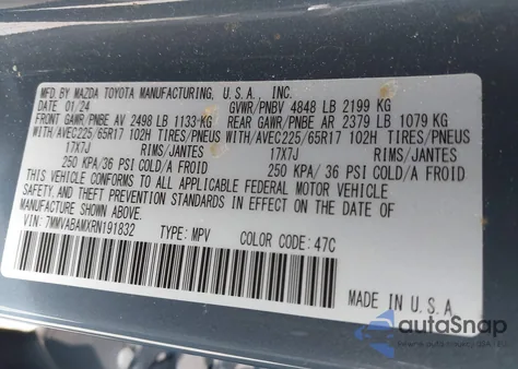 2024 Mazda Cx-50 2.5 S Select из США, поврежденный, VIN 7MMVABAMXRN191832